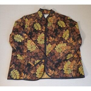 Serengeti Catalog Fall‎ Leaf Tapestry Open Jacket Blazer Topper Womens 1X